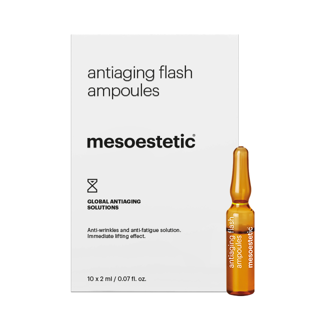 Antiaging flesh ampoules - intenzívna starostlivosť proti vráskam a únave pleti s okamžitým liftingovým efektom.